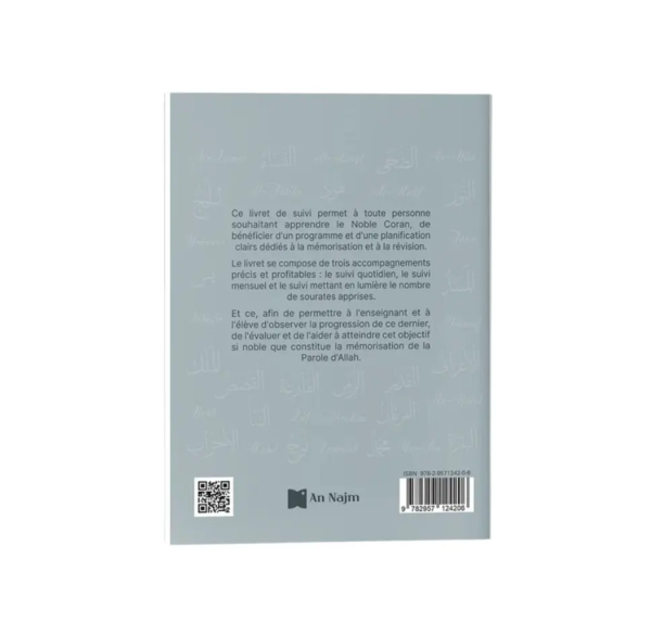 Livret de Suivi pour l'apprentissage du Coran