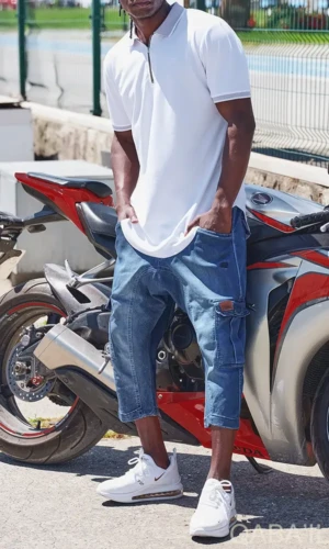 Jean Cargo Stretch Bleu Clair Qaba'il