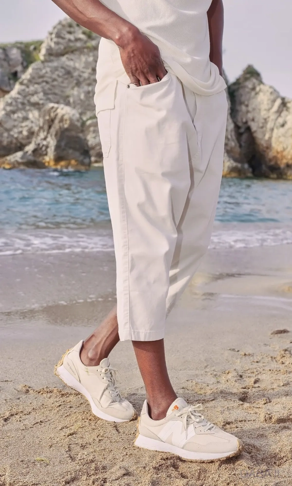 Bermuda Coton Stretch Ecru Qaba'il