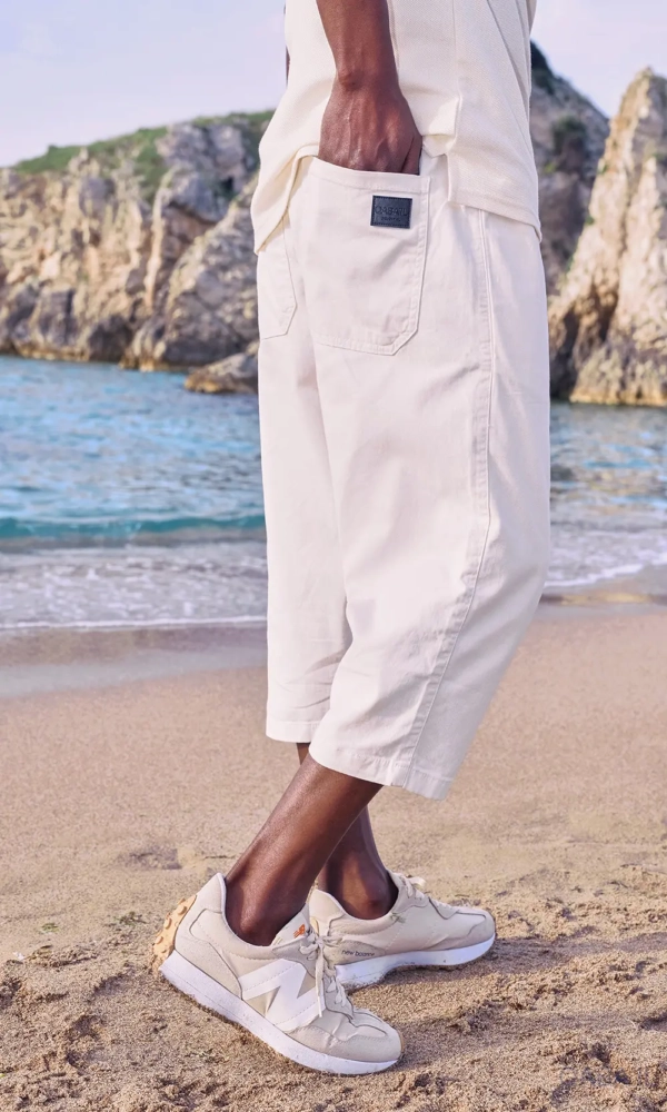 Bermuda Coton Stretch Ecru Qaba'il