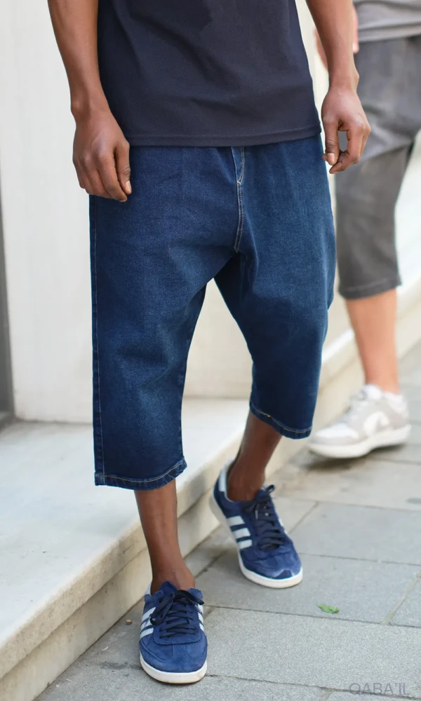 Bermuda Stretch Bleu foncé Qaba'il
