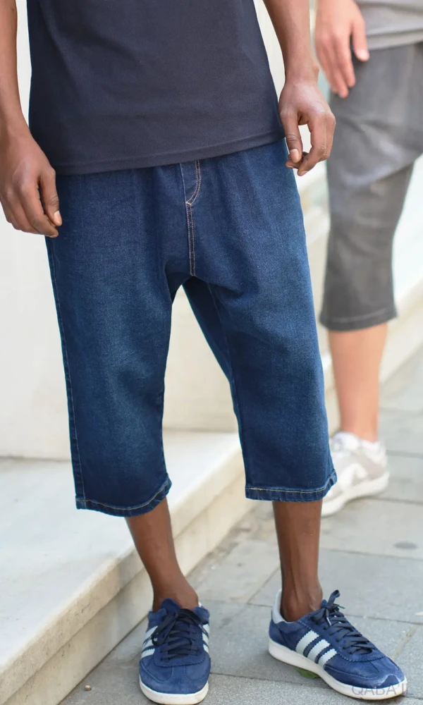 Bermuda Stretch Bleu foncé Qaba'il