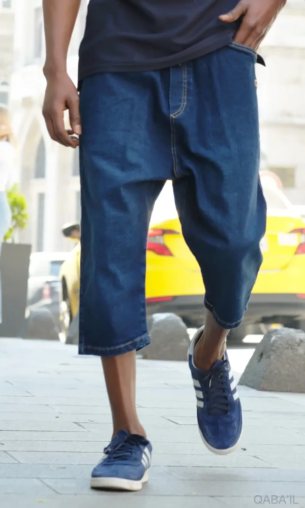 Bermuda Stretch Bleu foncé Qaba'il