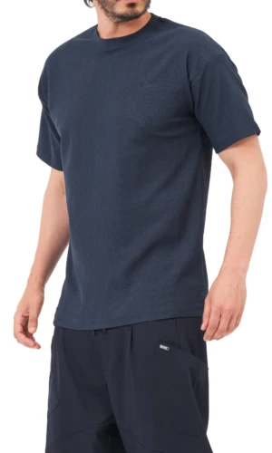 T-shirt Oversized Waffle Bleu Nuit Qaba'il