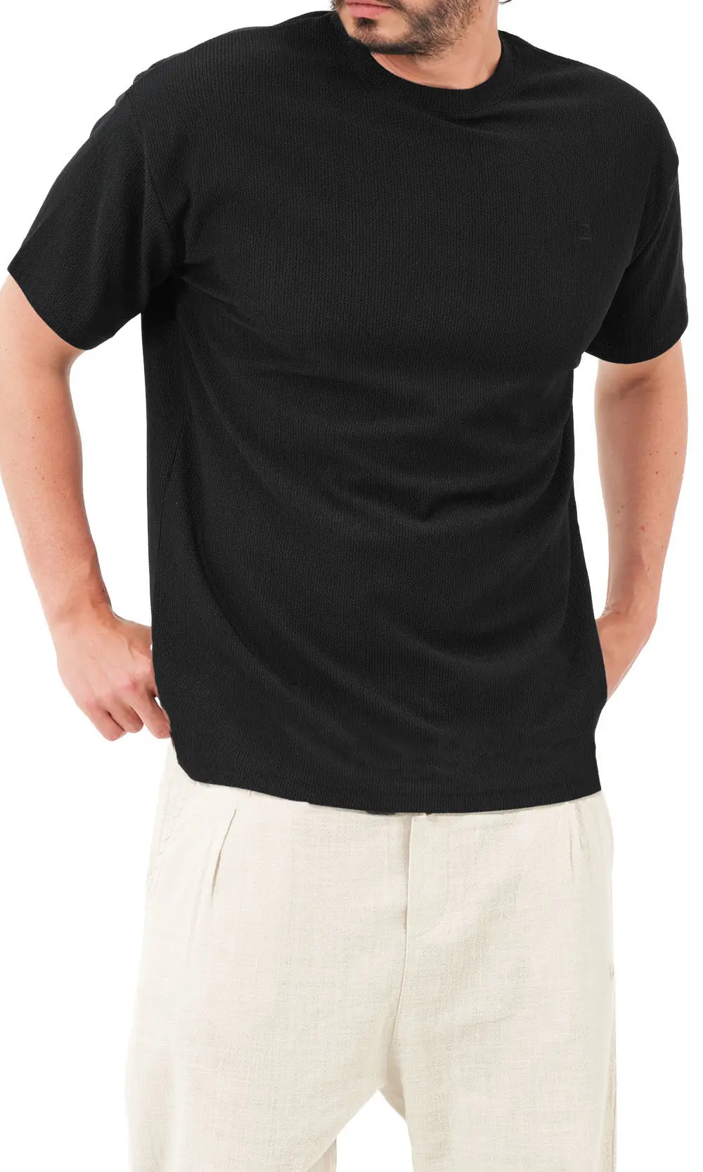 Boutique Sunnah T-shirt Oversized Waffle Noir Qaba'il