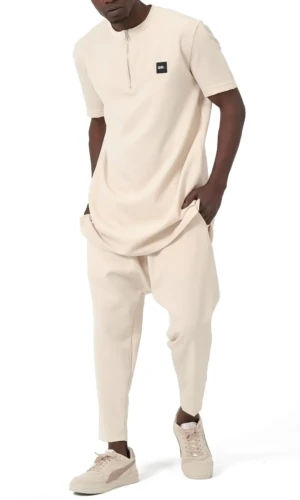 Ensemble Qamis Court Silent Beige Qaba'il
