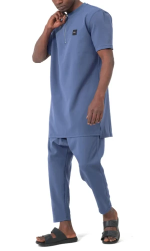 Ensemble Qamis Court Silent Indigo Qaba'il