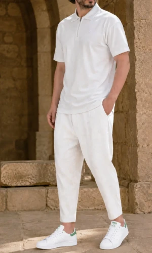 Polo Zip Oversized Ecru Qaba'il