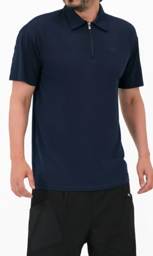 Polo Zip Oversized Bleu Nuit Qaba'il