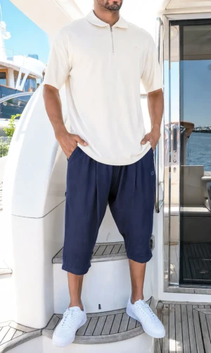 Pantacourt Classik Tencel Navy Qaba'il